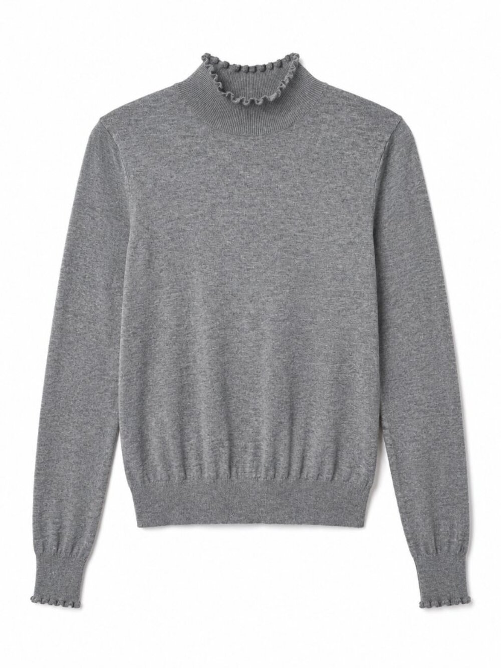 H&M Grey Lightweight Slim-Fit Turtleneck Sweater (Size XS)